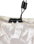 Dolce & Gabbana Ivory White Silk Satin Lace Trim Panty Underwear